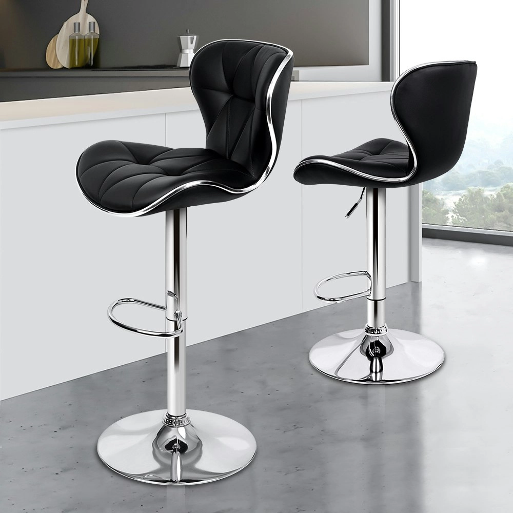 Alfordson Bar Stools Triangle Motif Black Luna x2