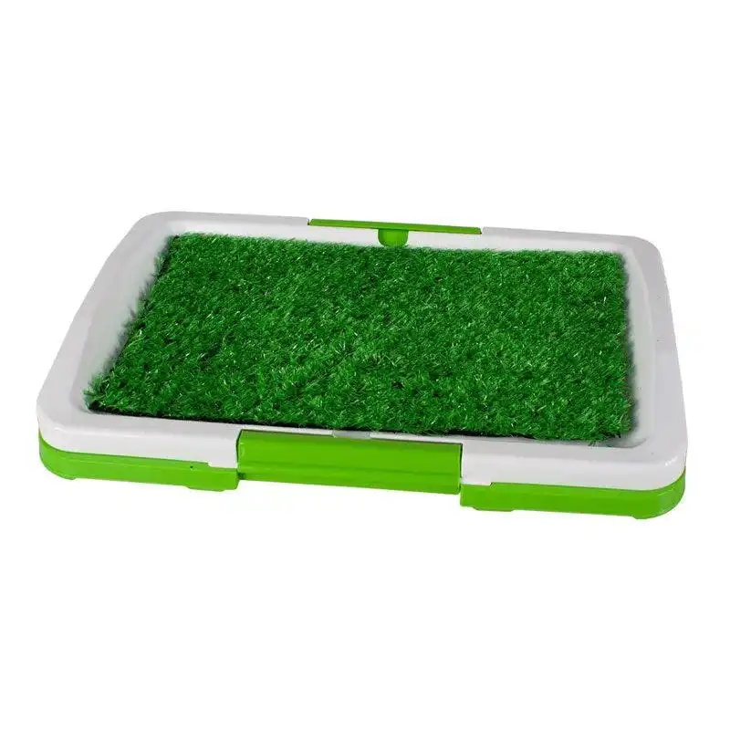 Indoor Dog Pet Potty Training Portable Toilet Loo Pad Tray Grass Mat