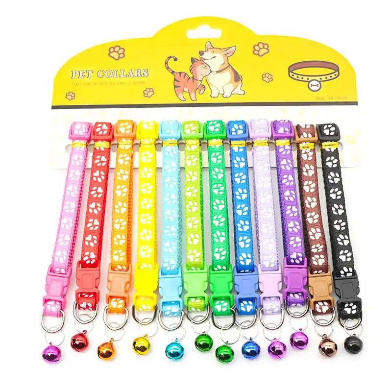 12 PCS Adjustable Whelping ID Collars with Bells