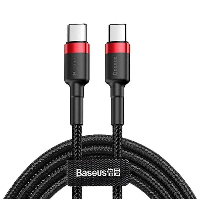 Red Black Baseus 60W 100W USB C to Type C Charger Cable PD Fast Charge For Samsung