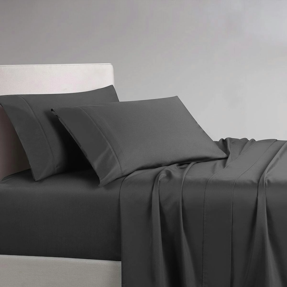 1000TC Cotton Rich Sheet Set Charcoal Double