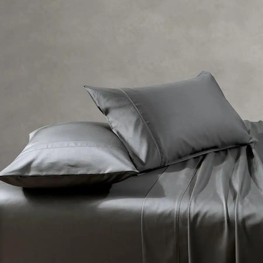 Soho 1000TC Cotton Sheet Set Charcoal Super King Bed Extra Depth
