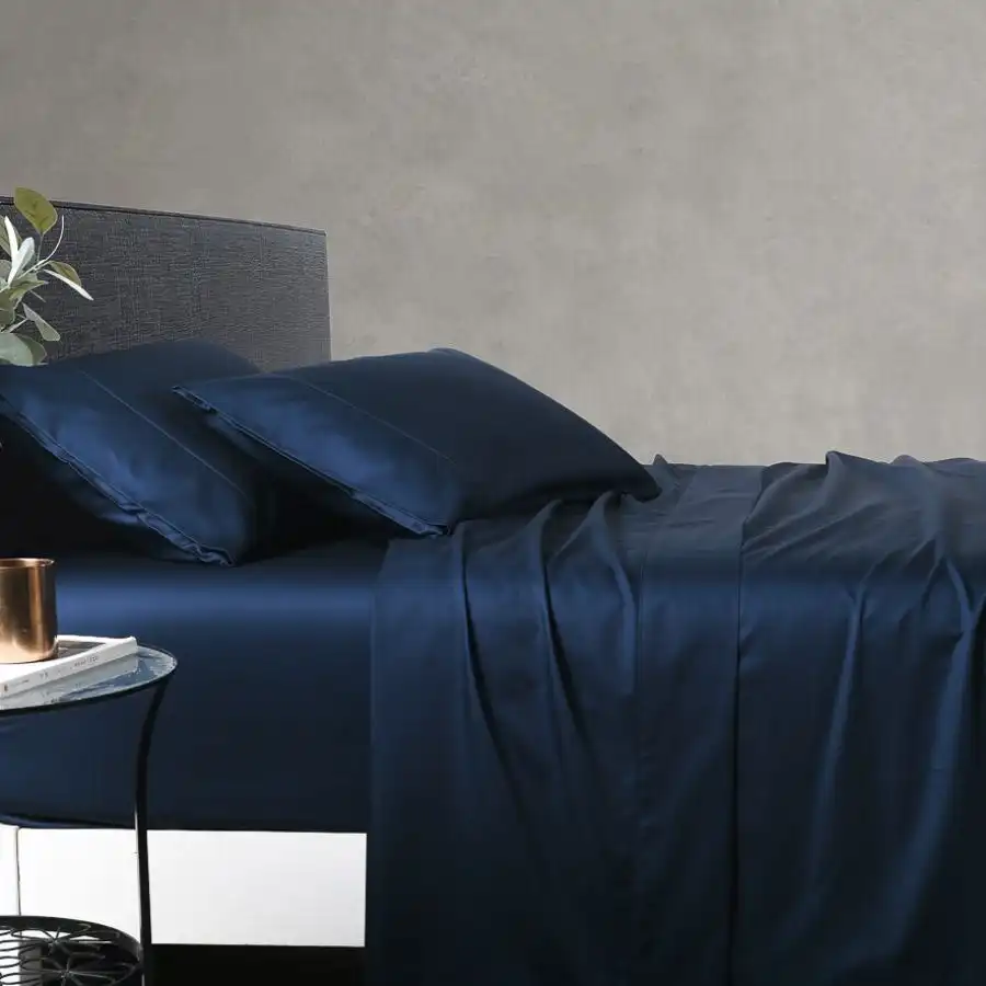 Soho 1000TC Cotton Sheet Set Navy Super King Bed Extra Depth