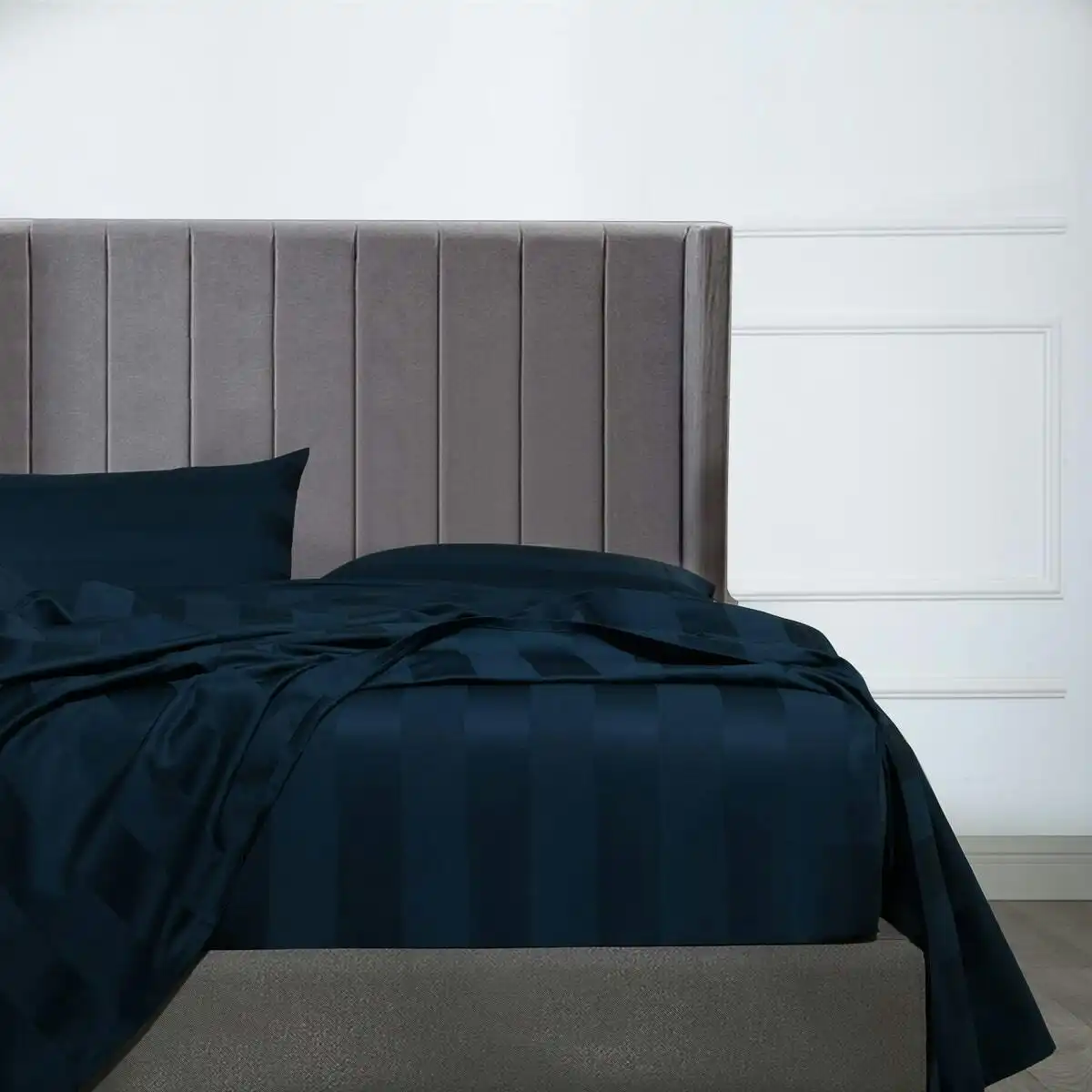 Bespoke 1200TC Fitted Sheet Navy Queen Bed Extra Depth