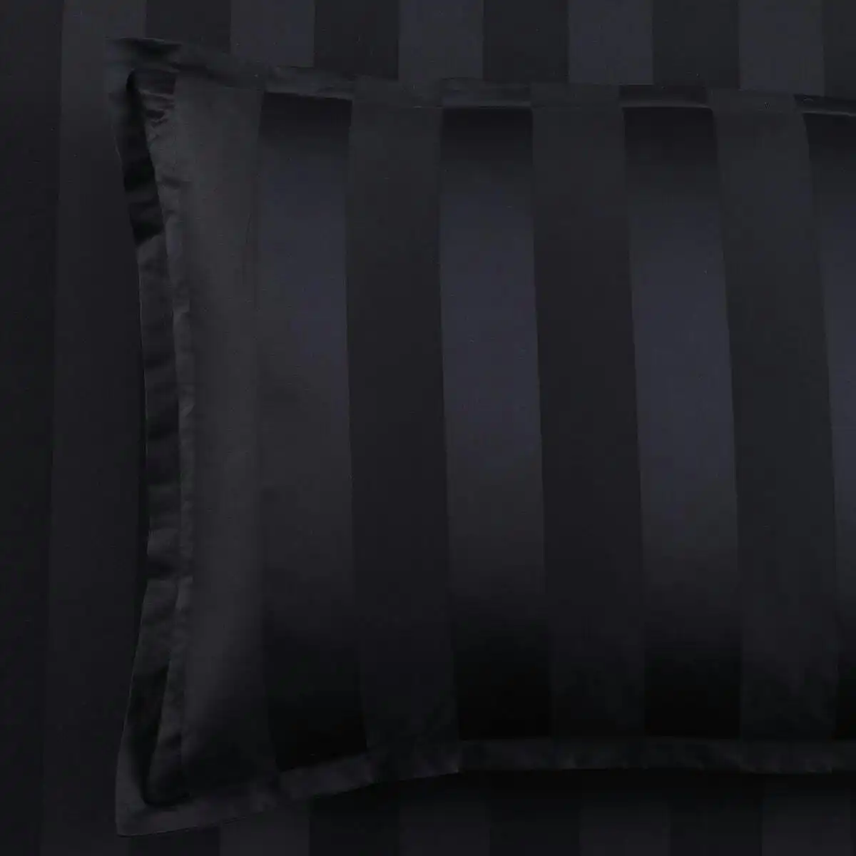 Bespoke 1200TC Black Tailored Standard Pillowcase Pair