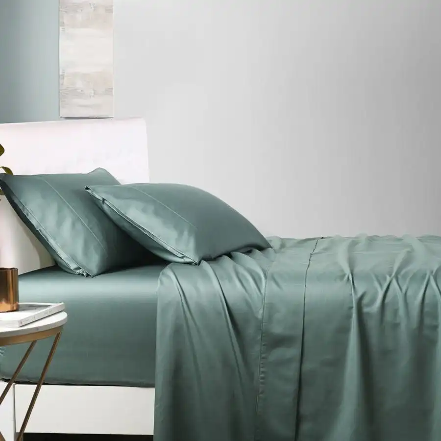 Soho 1000TC Cotton Sheet Set Forest Green Super King Bed Extra Depth