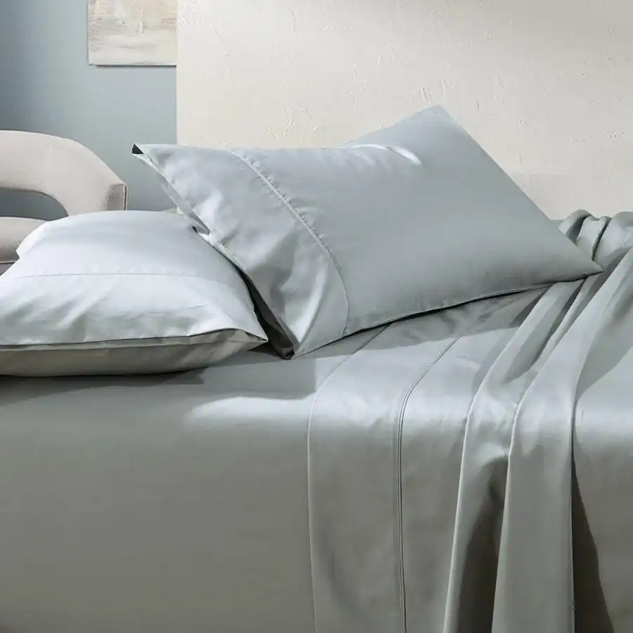 Soho 1000TC Cotton Sheet Set Silver Queen Bed Extra Depth