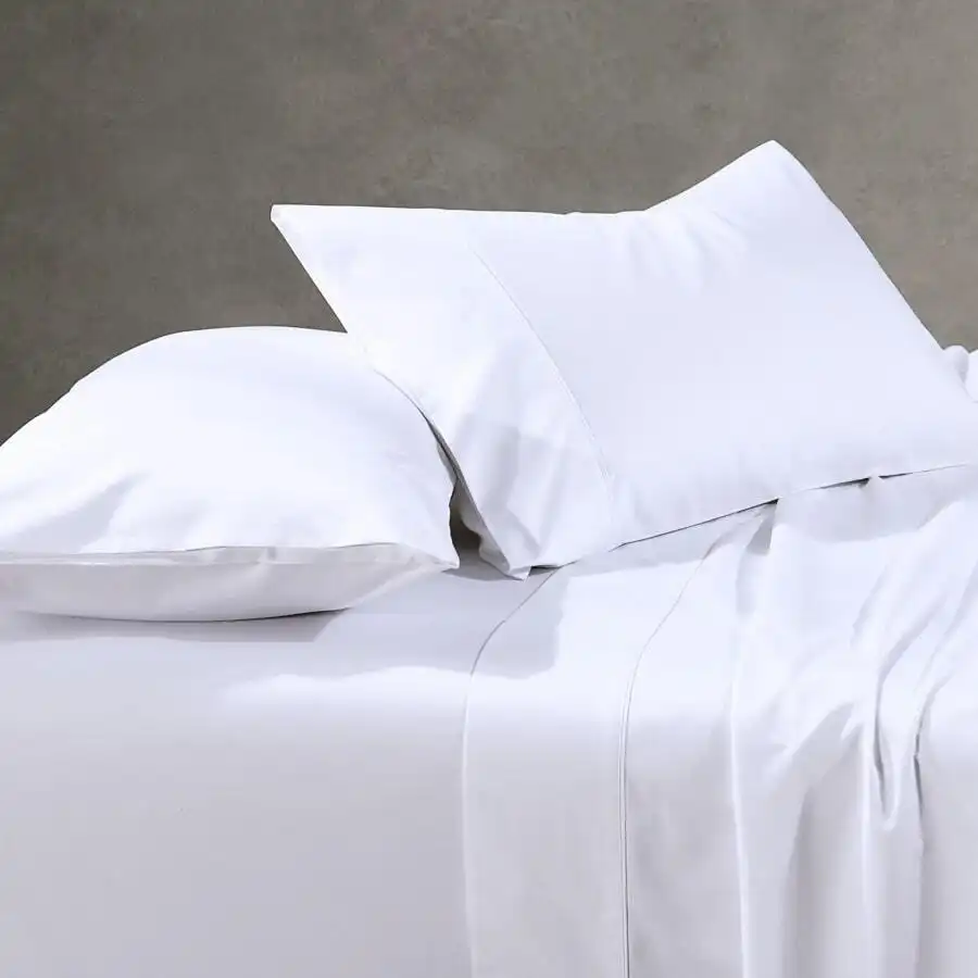 Soho 1000TC Cotton Sheet Set White Queen Bed Extra Depth
