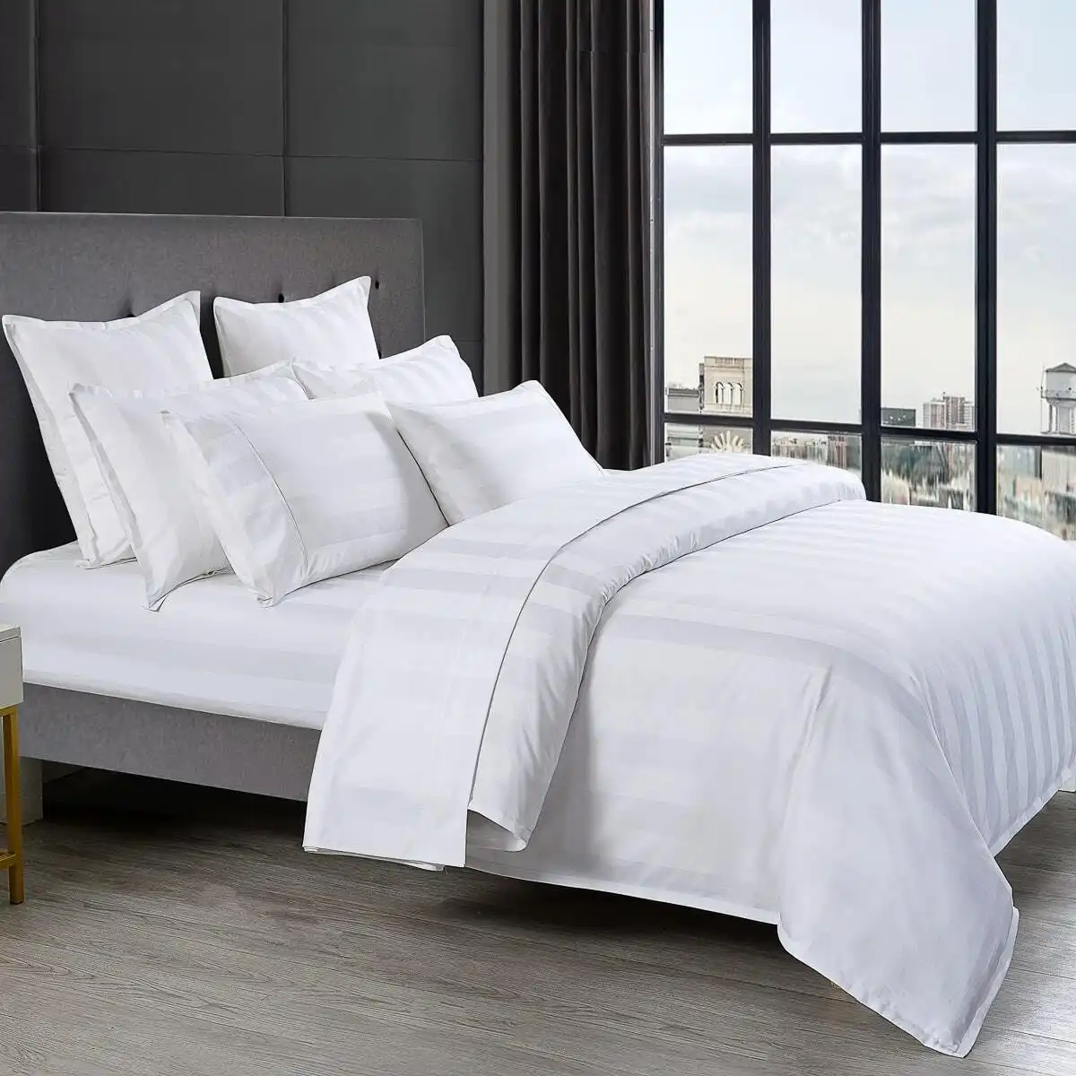 Bespoke 1200TC Sheet Set White Queen Bed Extra Depth