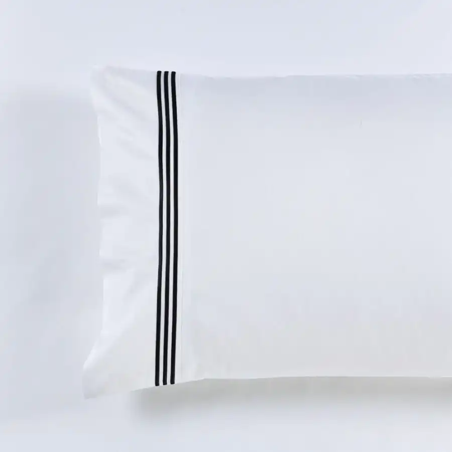Ritz Embroidered Standard Pillowcases ( PAIR ) -1000TC Black