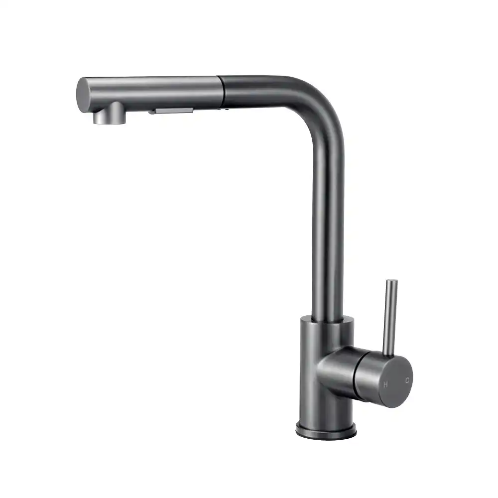 Simplus Kitchen Tap Pull Out Mixer Taps Sink Basin Faucet Laundry Swivel Grey