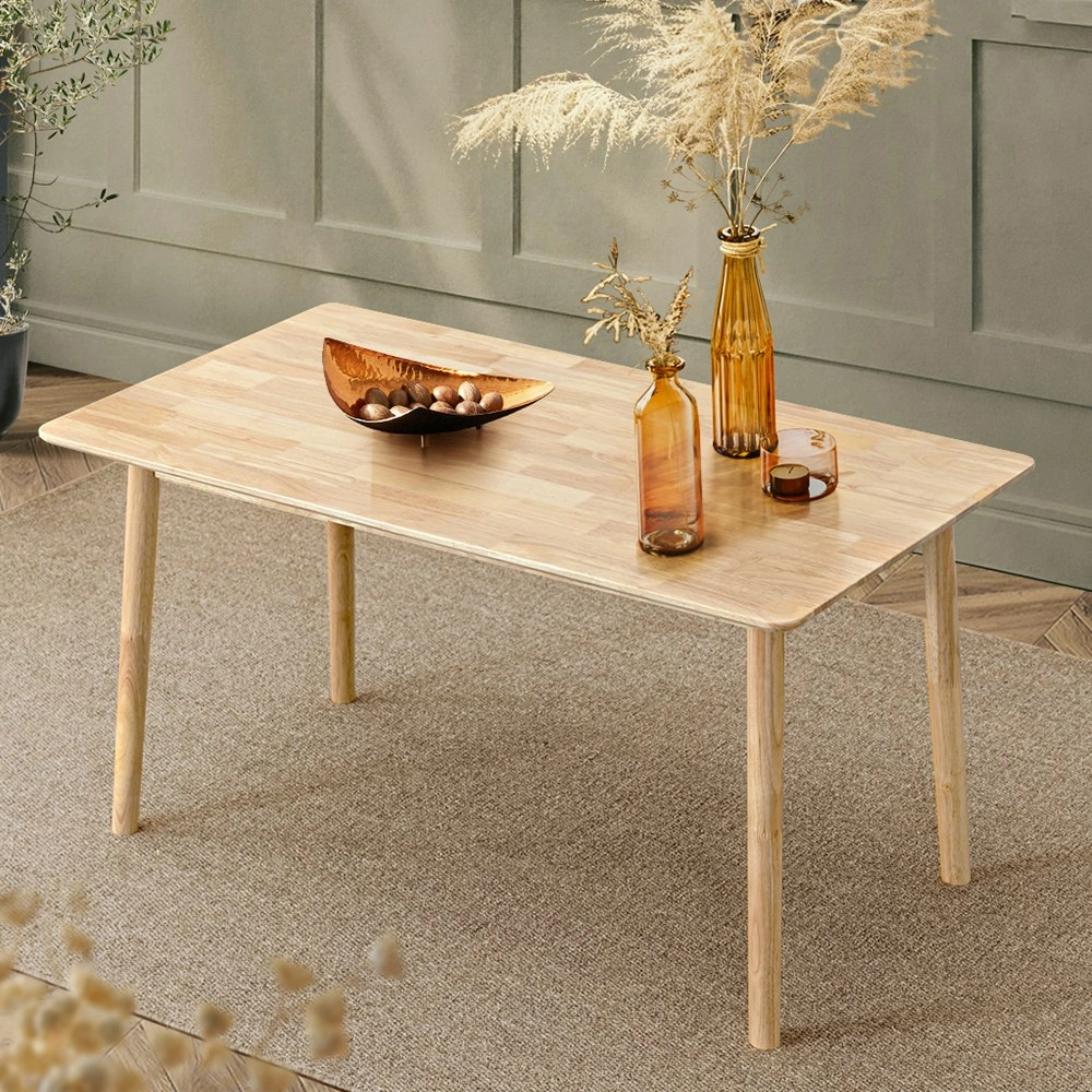 Furb Dining Table Wooden Frame Rectangle Kitchen Modern Natural Oak 160x80cm