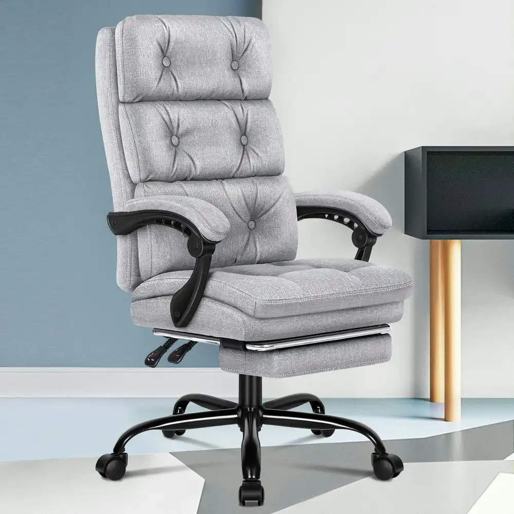 Alfordson Office Chair Executive Fabric Seat Palmer Grey