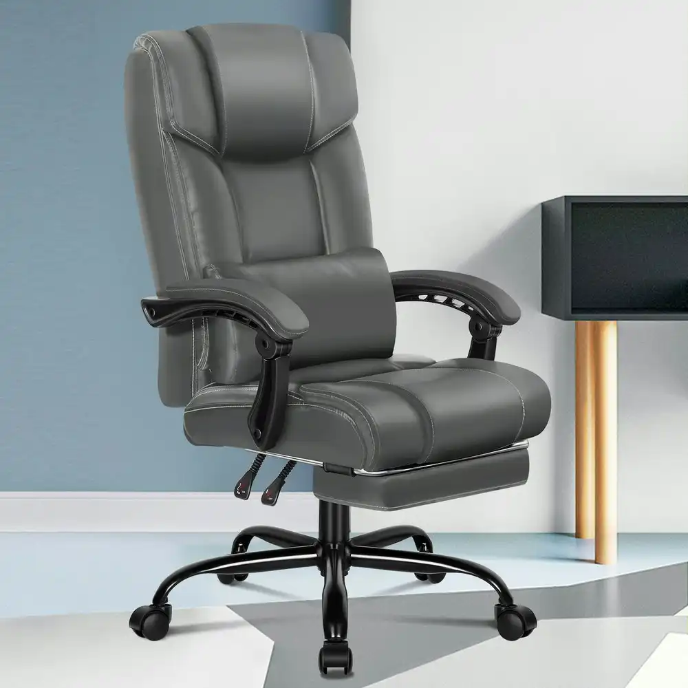 Alfordson Office Chair Executive PU Leather Boss Grey