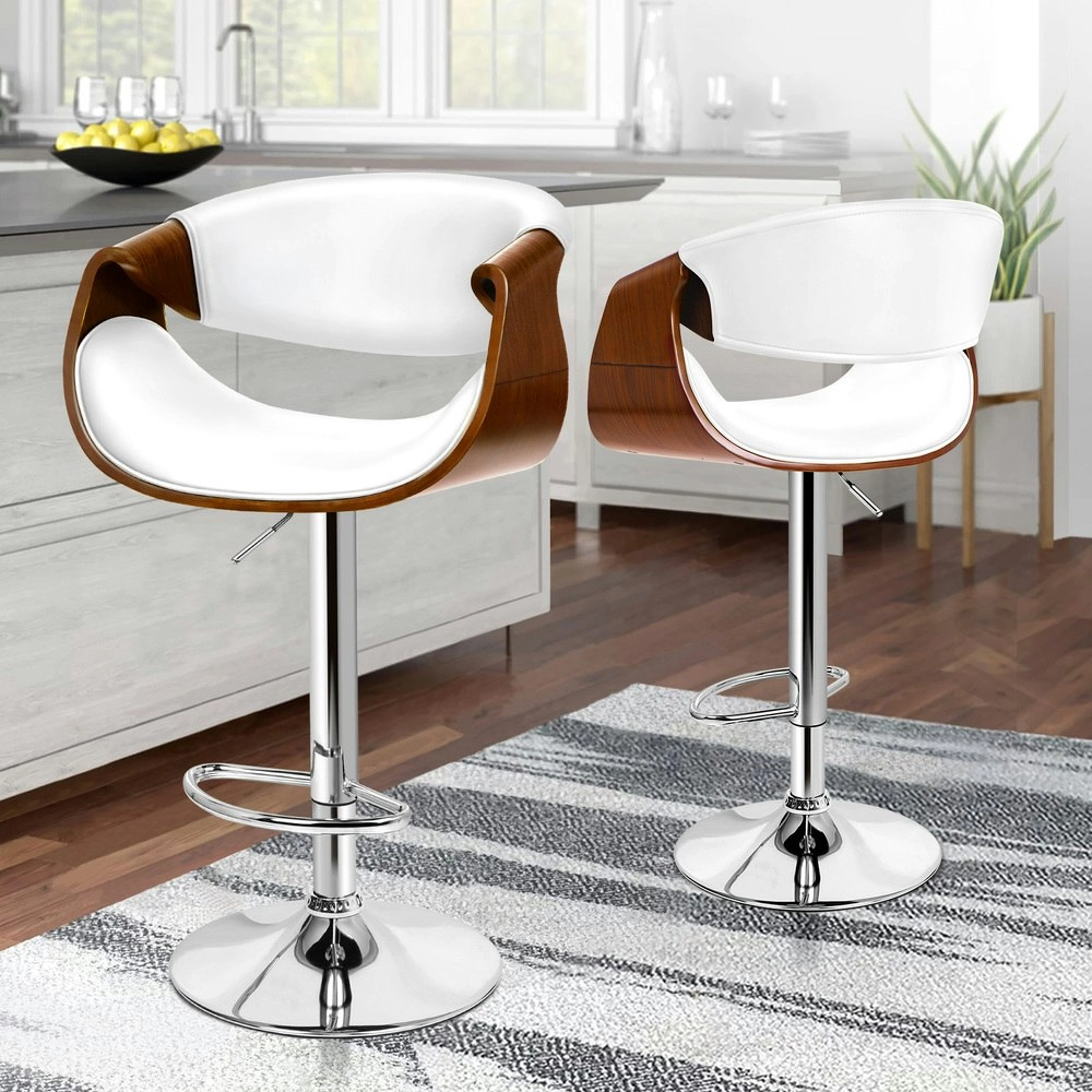 Alfordson 2x Swivel Bar Stool Trice White