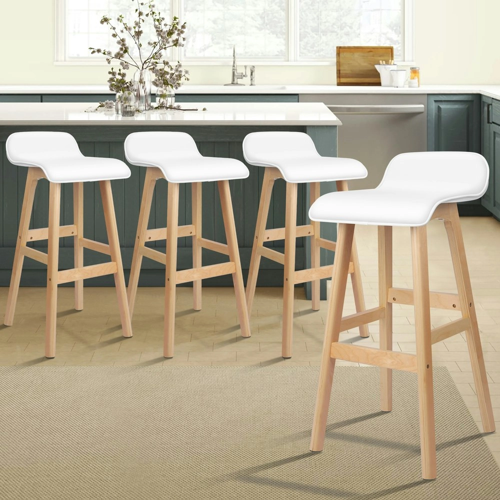 Alfordson Bar Stools Wooden White X4