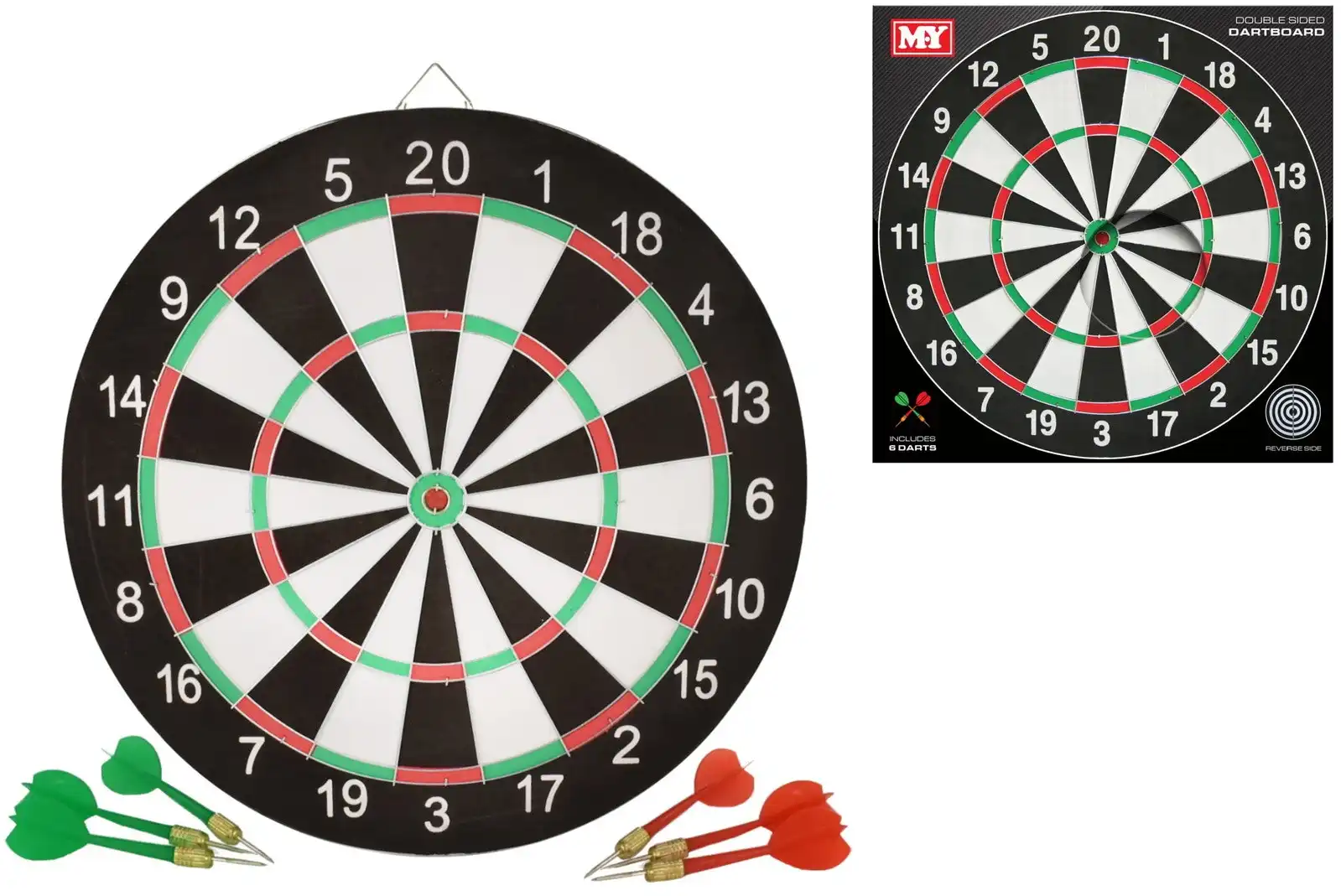 Dartboard with 6 Darts