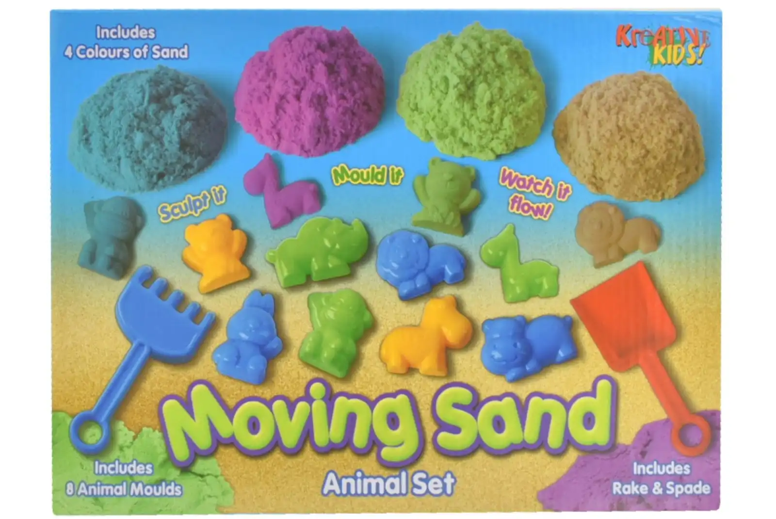 600g Moving Sand With 8pc Animal Accessories