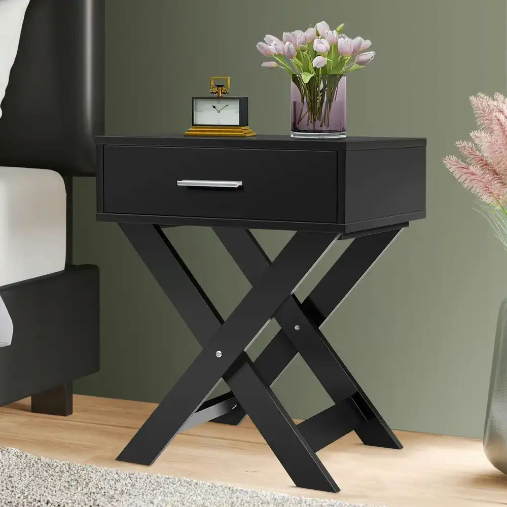 Alfordson Bedside Table French Country Black