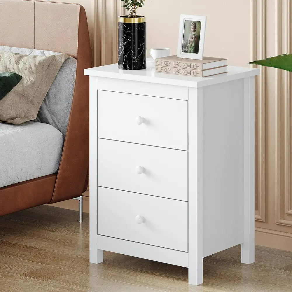 Alfordson Bedside Table Hamptons - White