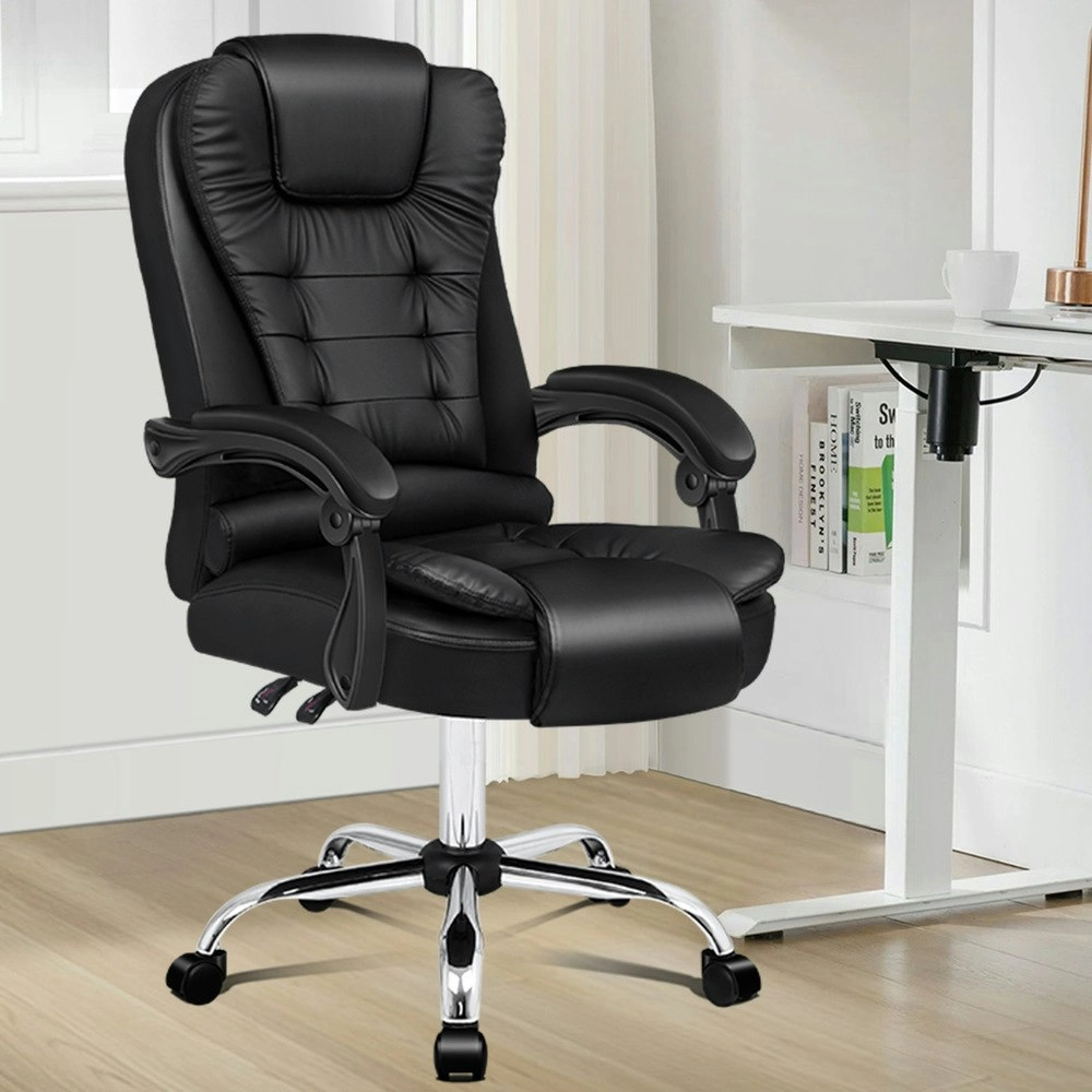 Alfordson Office Chair PU Leather Seat Black