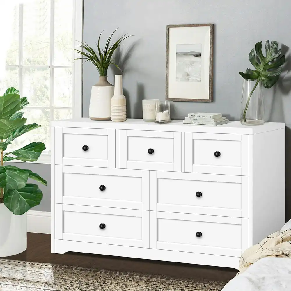 Alfordson 7 Chest of Drawers Hamptons White