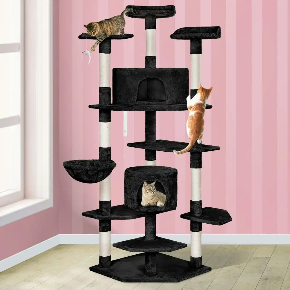 BEASTIE Cat Tree Scratching Post Scratcher Tower Condo House Furniture Wood 202