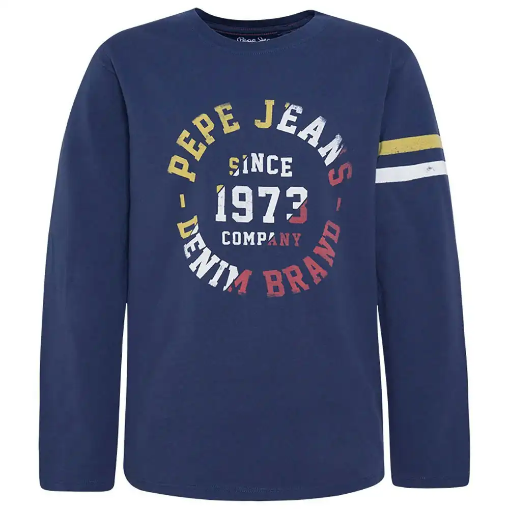 Pepe Kids Pepe Jeans Teen Boys Chaplin Long Sleeve T-shirt In Navy