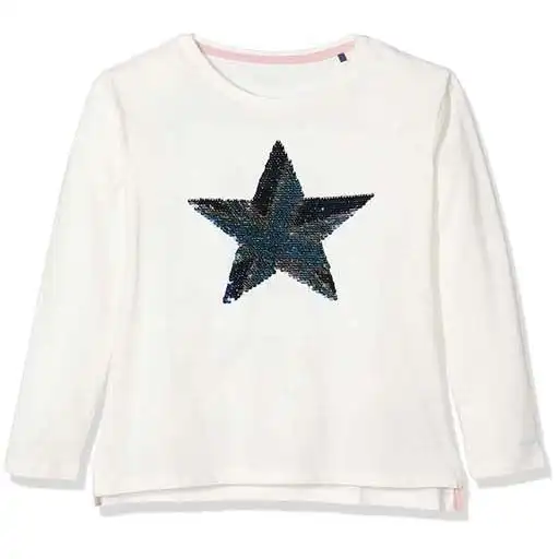 Pepe Kids Pepe Jeans Girls T-shirt With Sequin Star In White