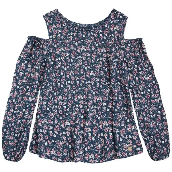 Pepe Kids Pepe Jeans Teen Girls Blouse With Cut Out Shoulder Navy