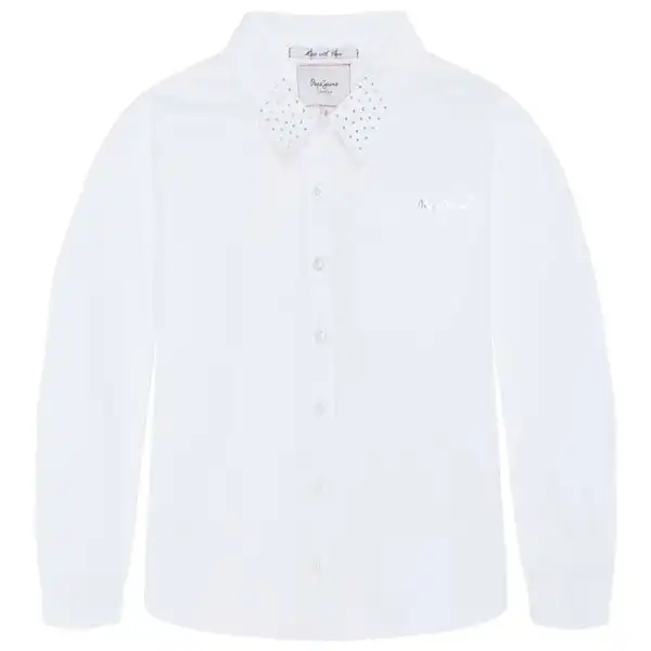 Pepe Kids Pepe Jeans Girls Thelma Jr Button Up Shirt Off White