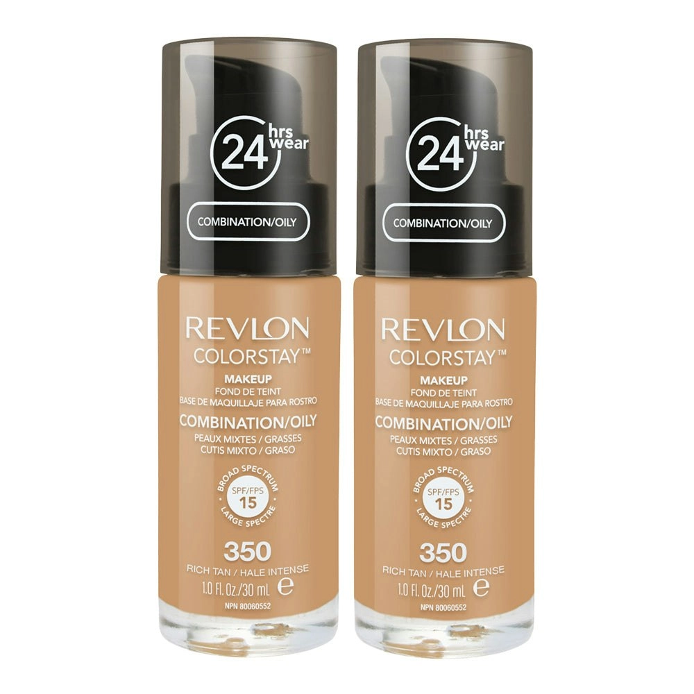 Revlon Colorstay Makeup Combination/ Oily Skin 30ml 350 Rich Tan - 2 Pack