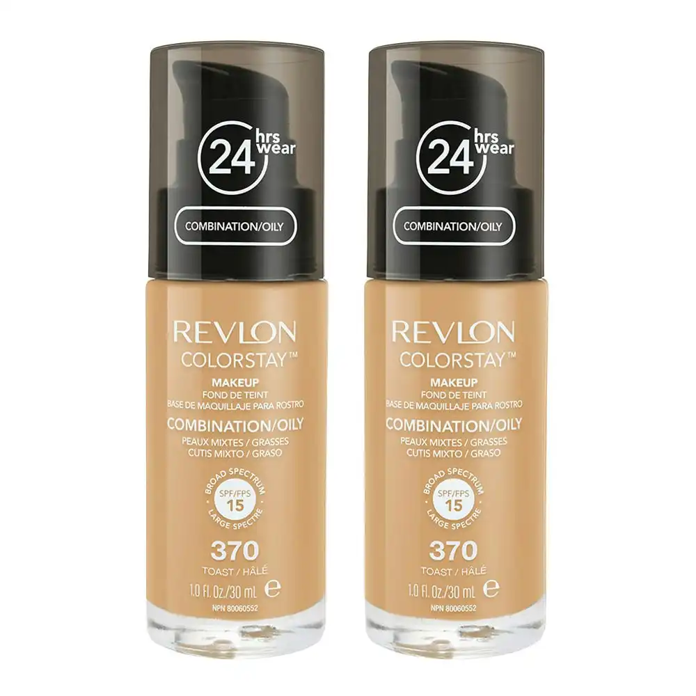 Revlon Colorstay Makeup Combination/ Oily Skin 30ml 370 Toast - 2 Pack