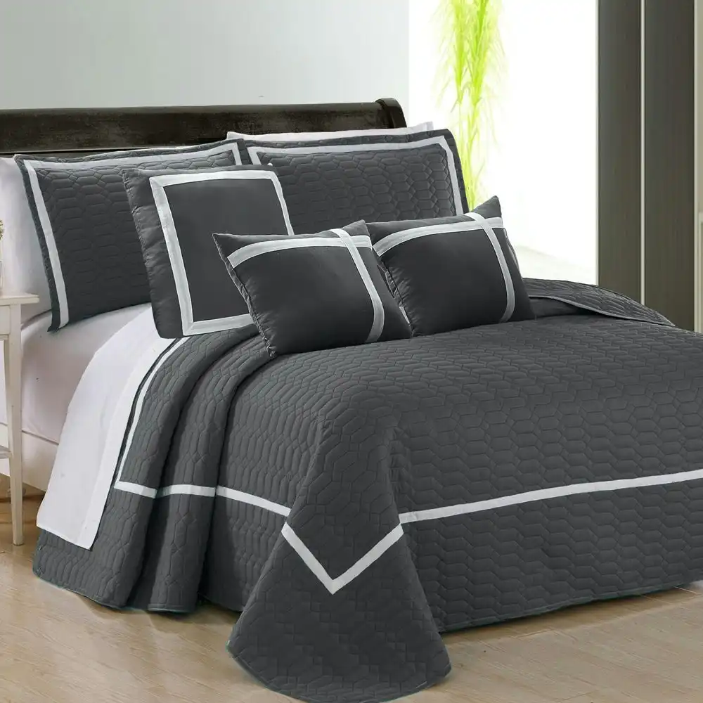 Home Fashion 6 Piece Two-tone Embossed Comforter Set