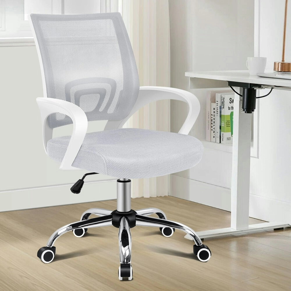 Alfordson Mesh Office Chair Mid Back Grey White