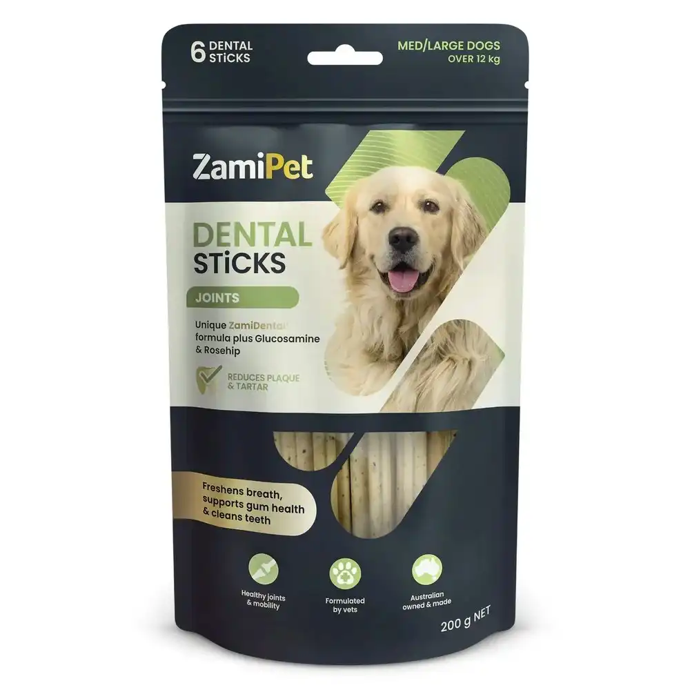 ZamiPet Dental Sticks Joints For Medium & Large Dogs - 6 Pack - SHORT DATED