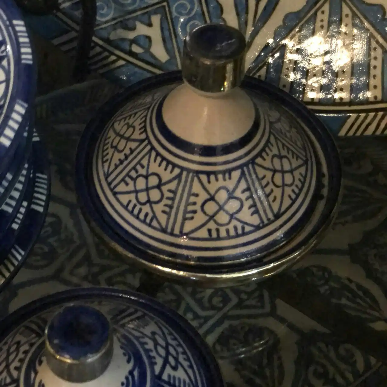 Zohi Interiors Tangier Mini Tagine in Blue & White