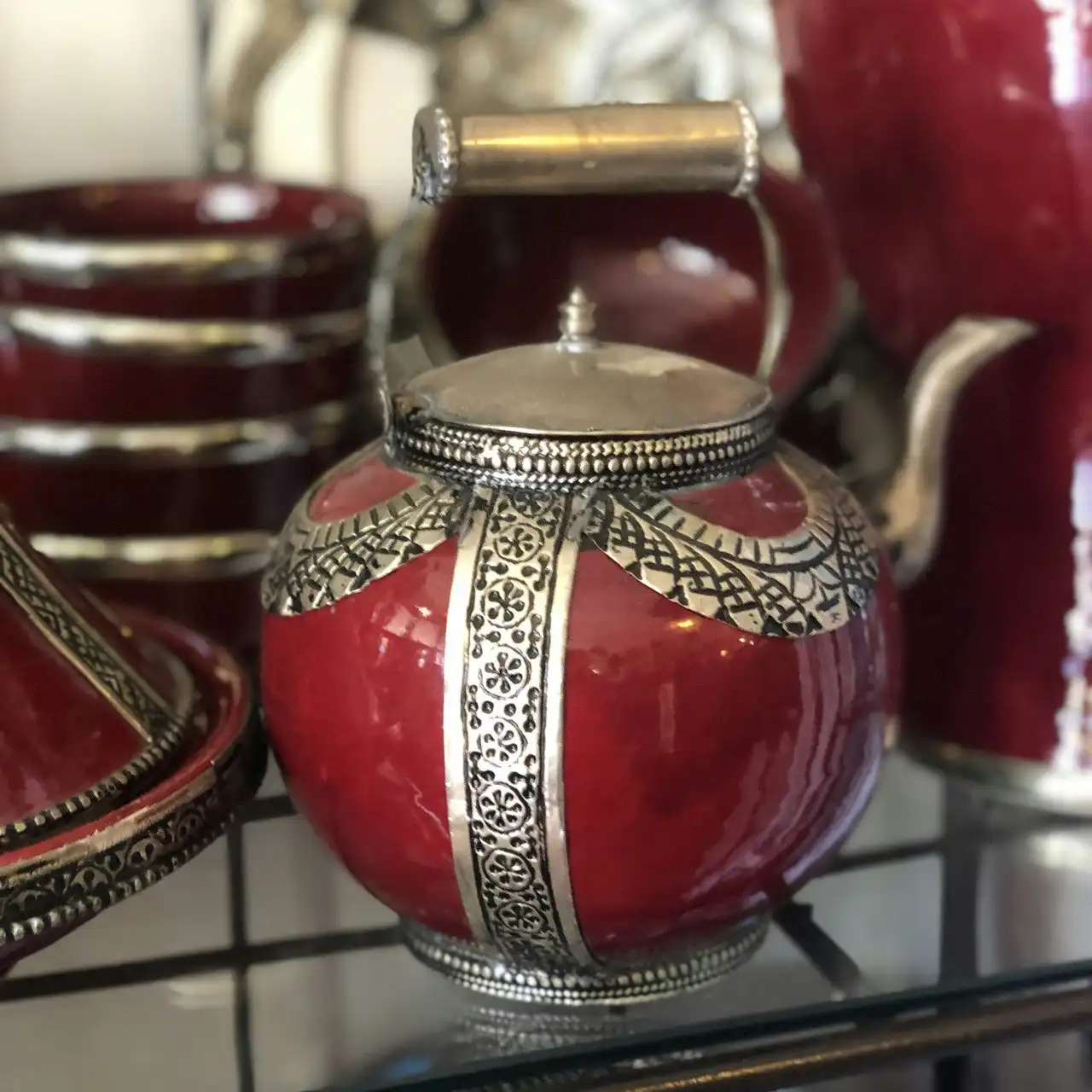 Fez Furniture & Homewares Ornamental Fez Tea Pot in Red