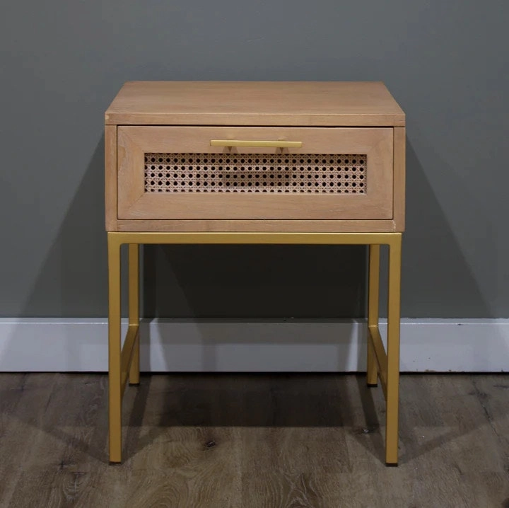 Winnipeg & Sons Aranga Timber & Rattan Bedside Table