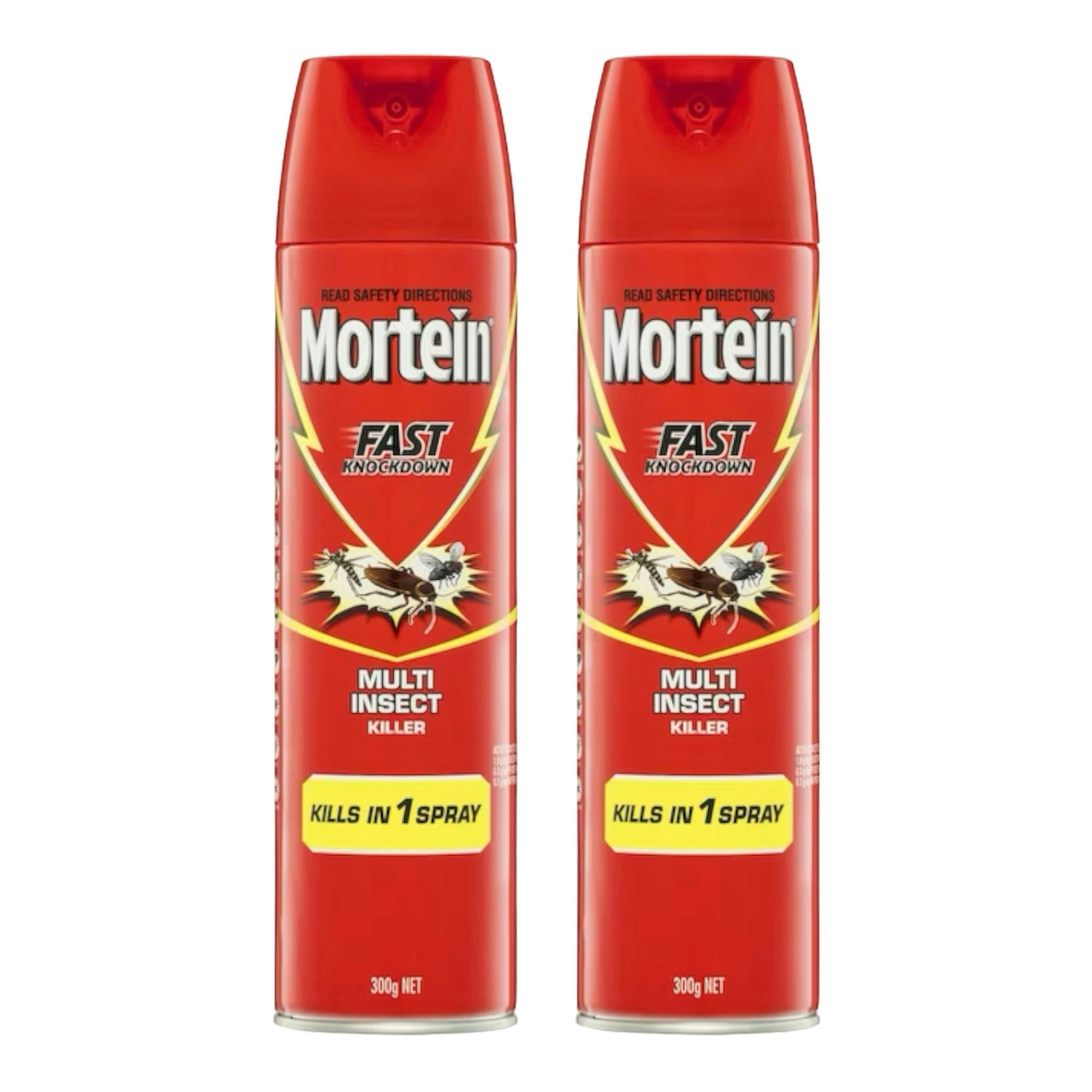 2 Pack Mortein Fast Knockdown Multi-insect Spray 300g