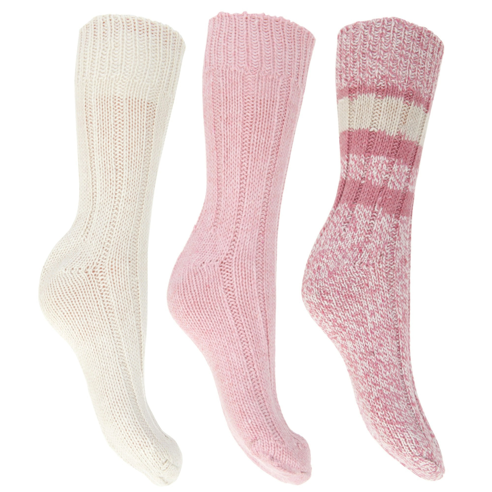 Floso Ladies/Womens Thermal Thick Chunky Wool Blended Socks (Pack Of 3)