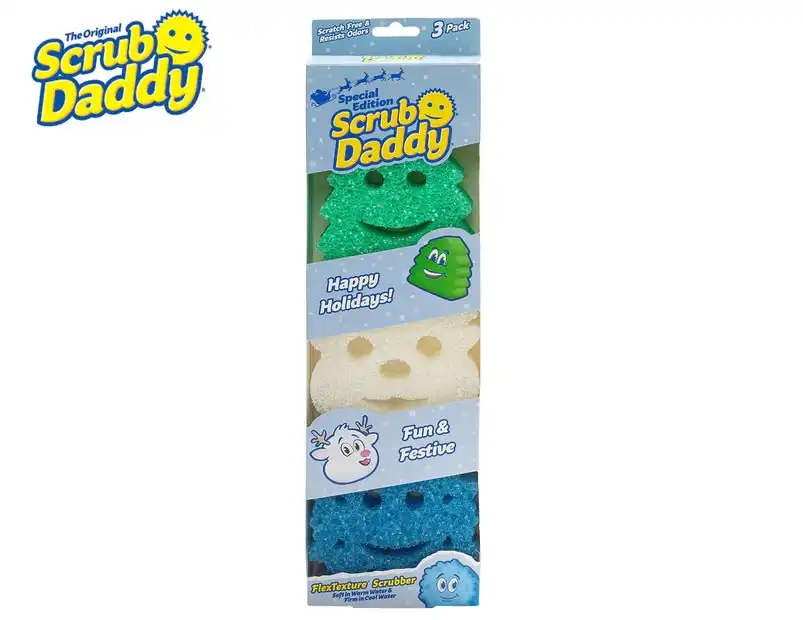 Scrub Daddy Christmas Shapes Scrubber (3pack) Limited Edition