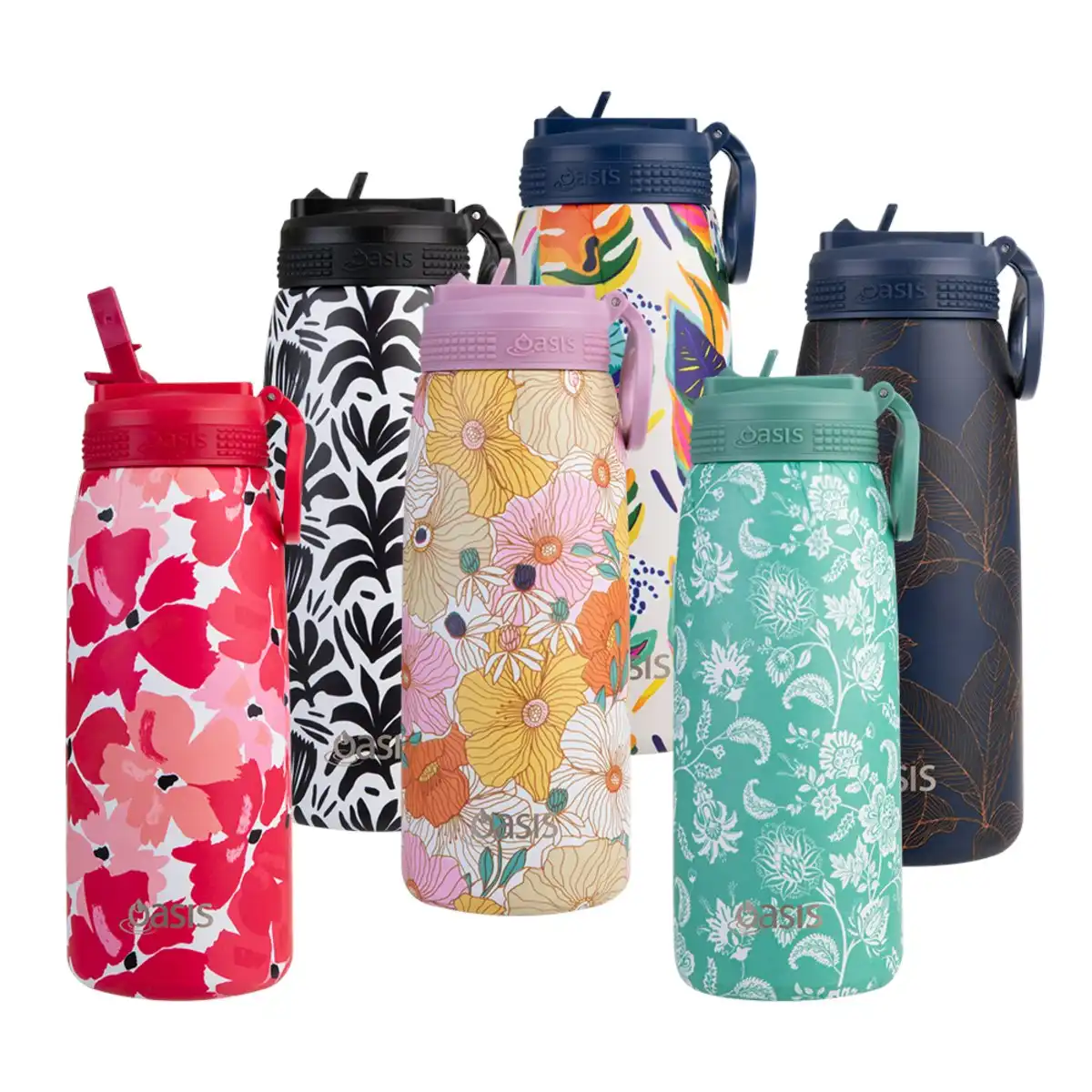 Oasis 780ml Patterned Insulated Sports Bottle With Straw