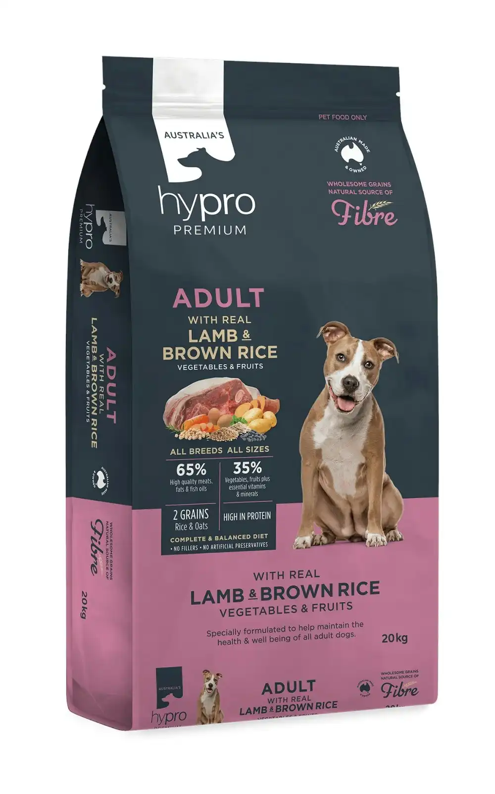 Hypro Premium Wholesome Grains Lamb & Brown Rice Dry Dog Food 20kg