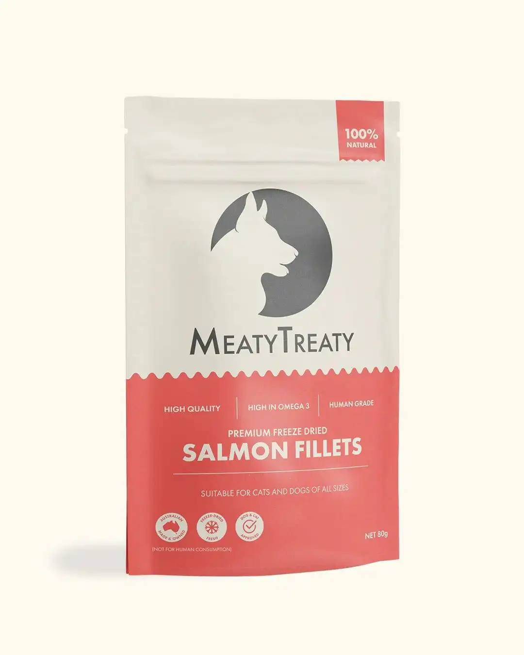 Meaty Treaty Freeze Dried Australian Salmon Fillet Cat & Dog Treats 80g