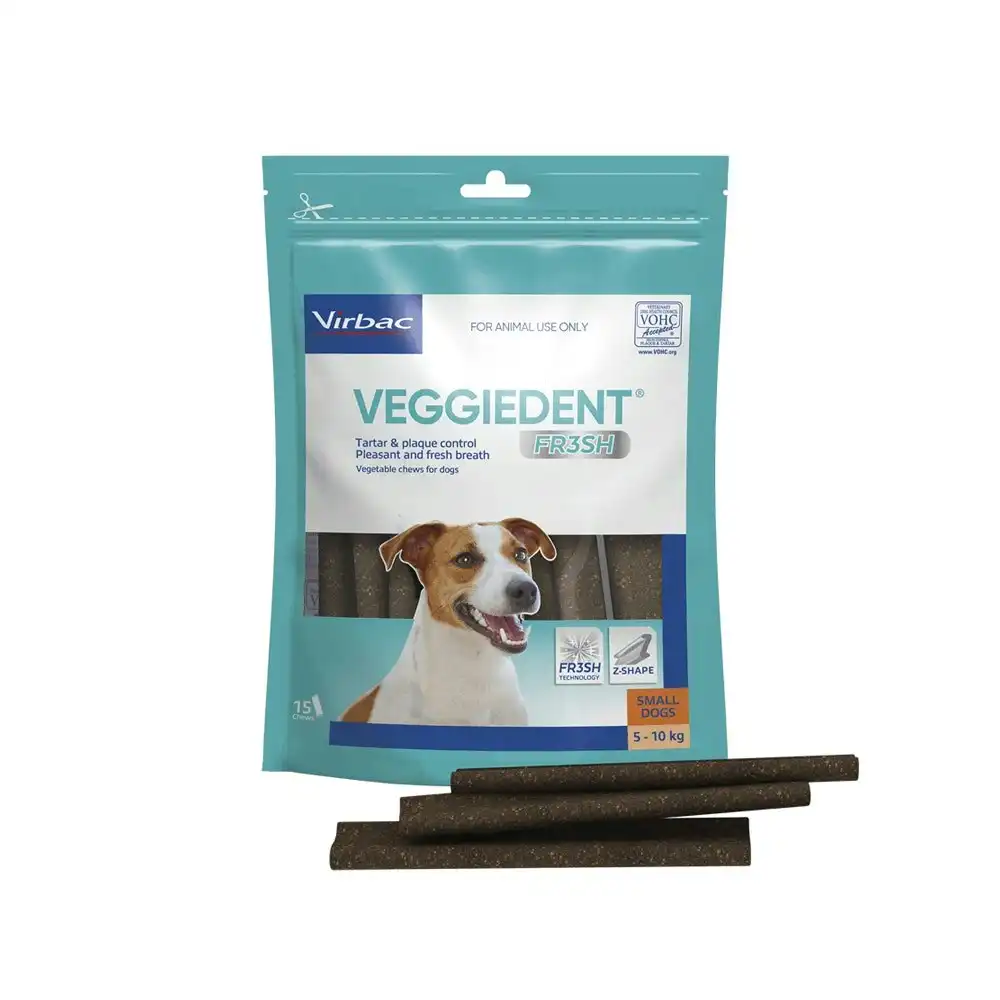 Virbac Veggiedent FR3SH Dental Chews for Small Dogs 15 Pack