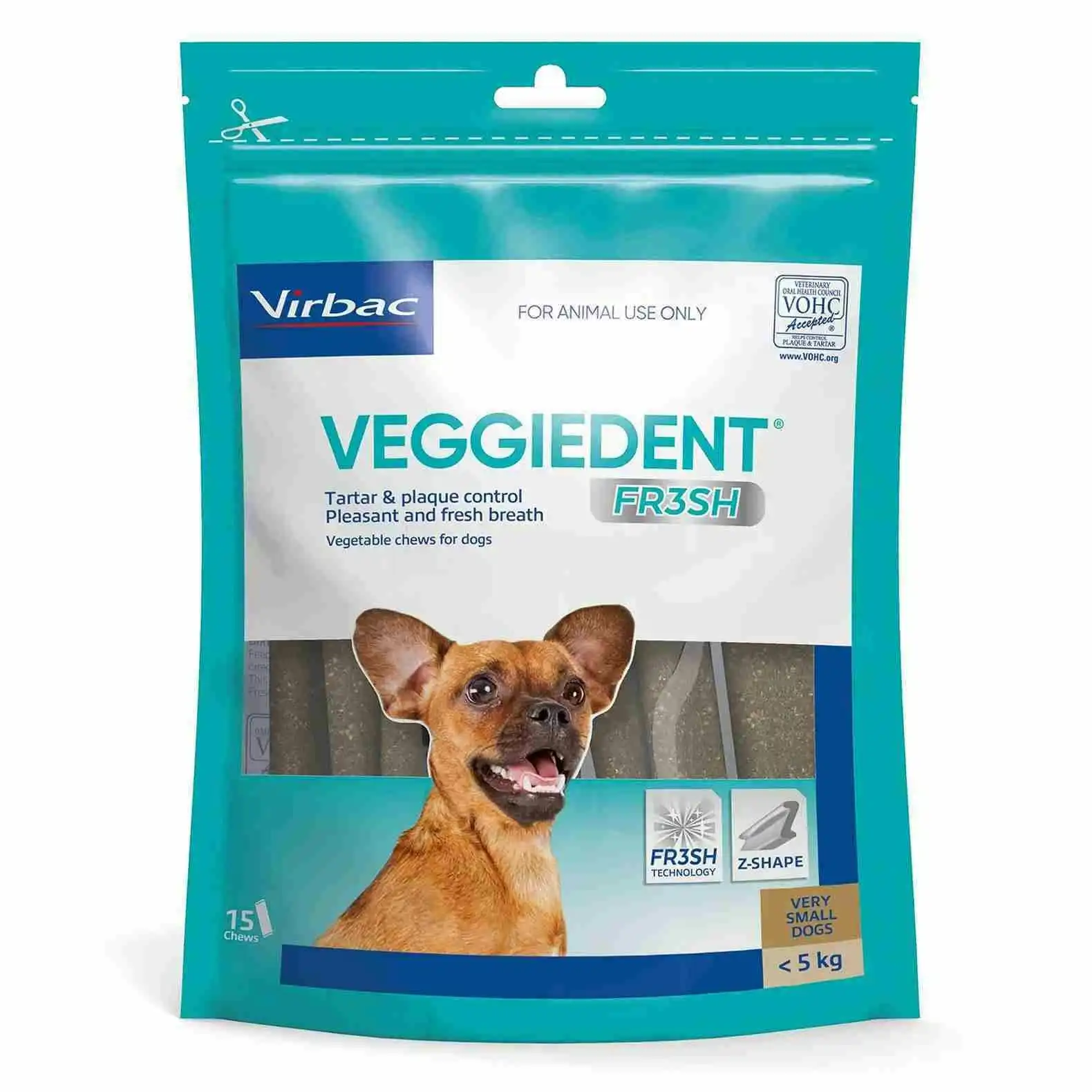 Virbac Veggiedent FR3SH Dental Chews for X-Small Dogs 15 Pack