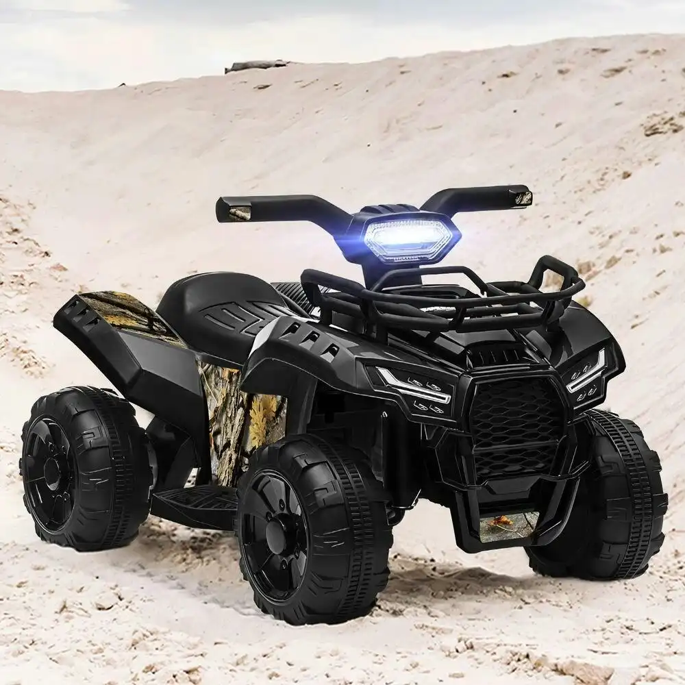 Ride On Car Kids Electric ATV Toy With LED Lights Black
