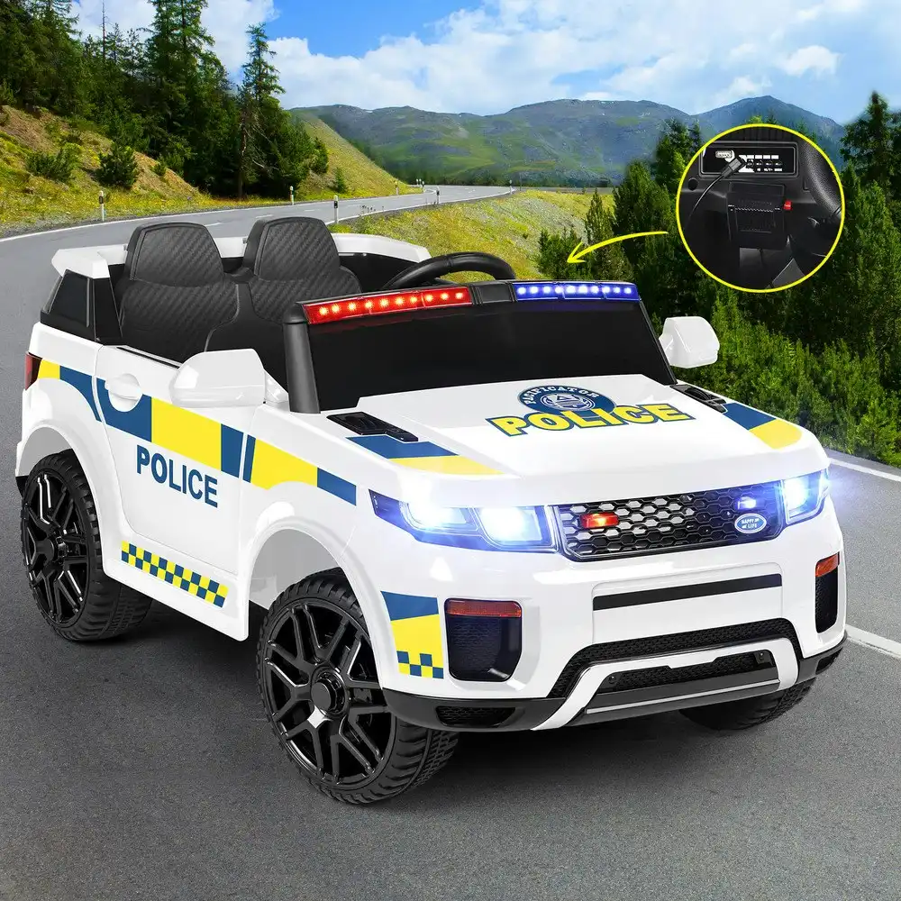 Alfordson Kids Police Ride-On Car 12V Electric Toy White