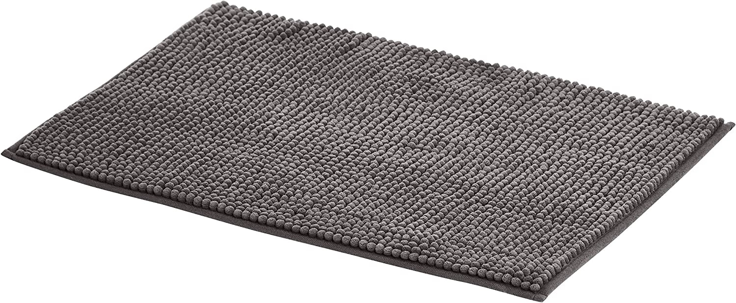 Chenille Bath Mat (Grey, Large)